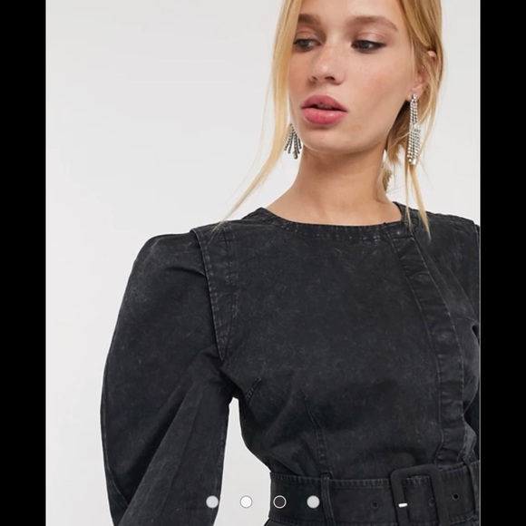 & Other Stories Denim Snap Front Button Dress SZ 6 - Picture 7 of 9